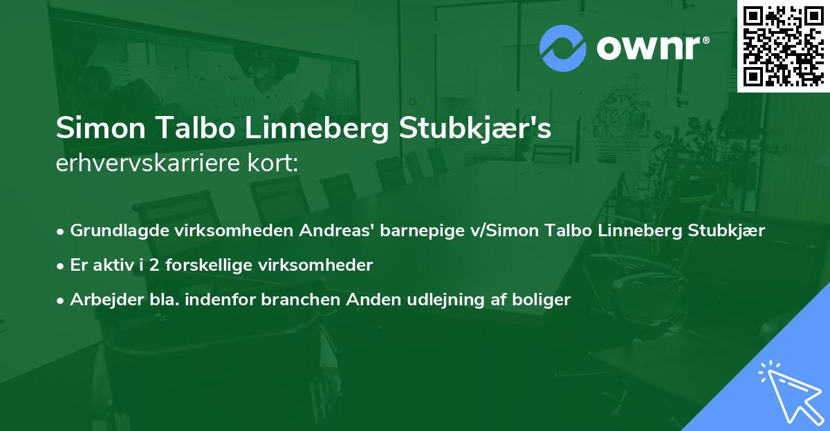 Simon Talbo Linneberg Stubkjær's erhvervskarriere kort