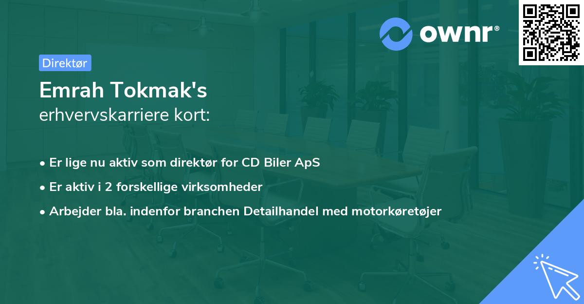 Emrah Tokmak's erhvervskarriere kort