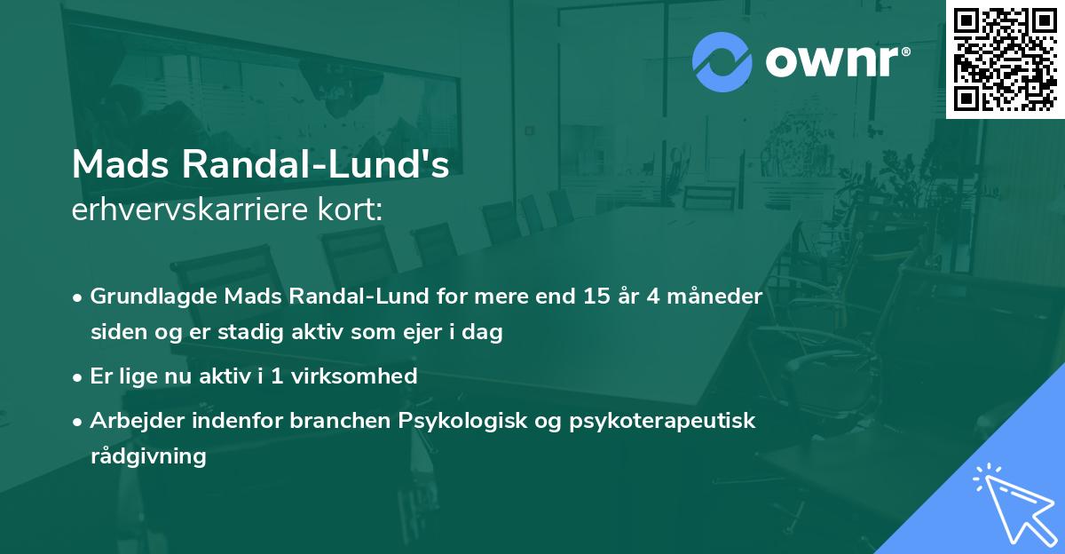 Mads Randal-Lund's erhvervskarriere kort