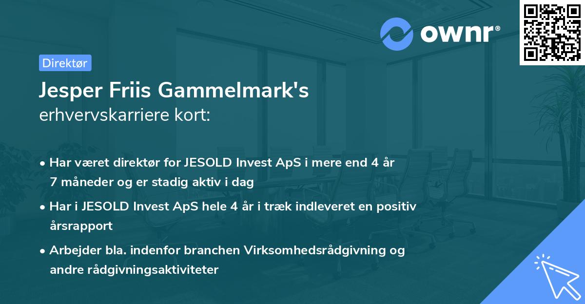 Jesper Friis Gammelmark's erhvervskarriere kort