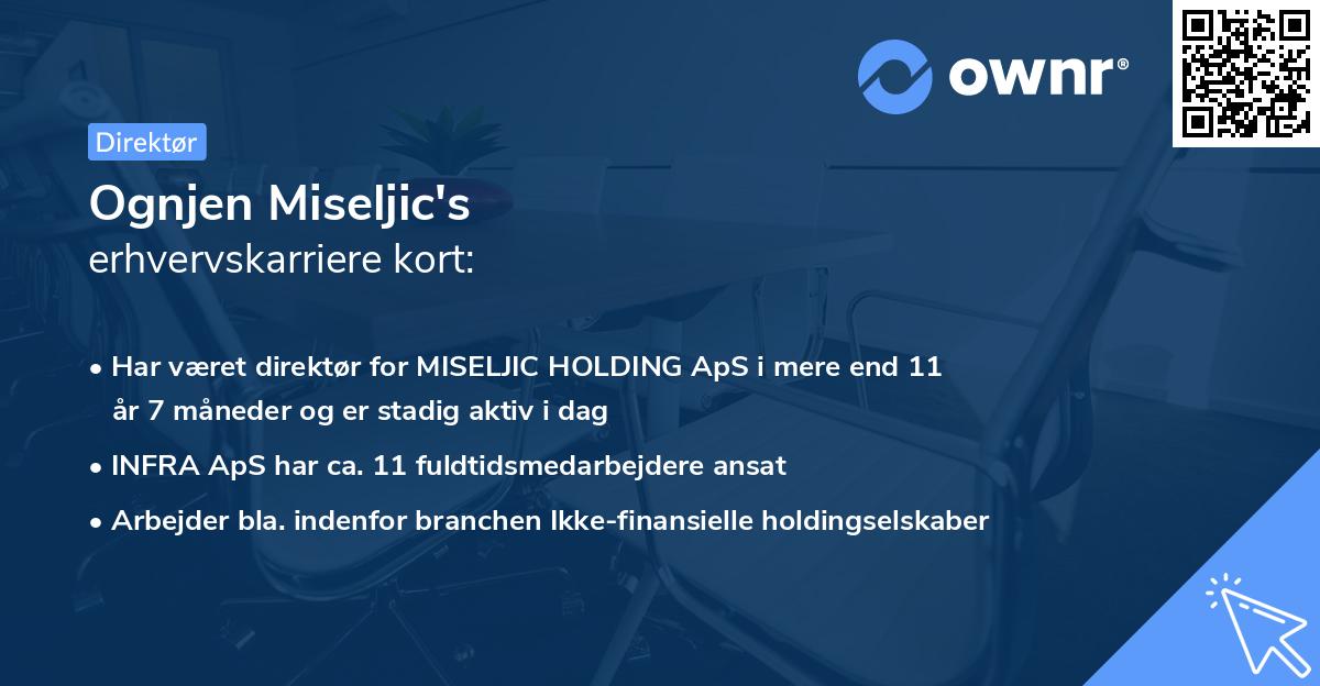 Ognjen Miseljic's erhvervskarriere kort
