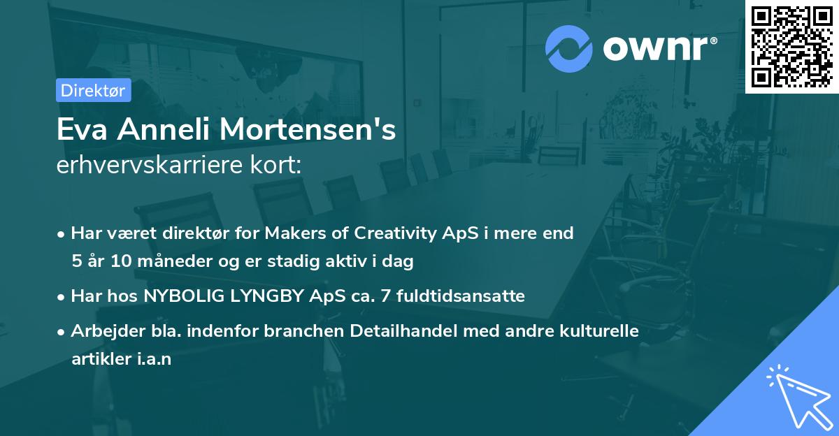 Eva Anneli Mortensen's erhvervskarriere kort