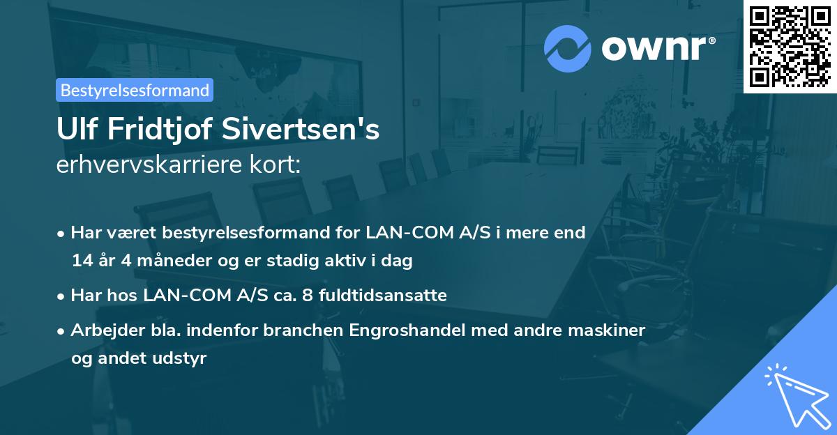 Ulf Fridtjof Sivertsen's erhvervskarriere kort