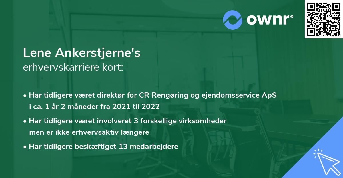 Lene Ankerstjerne's erhvervskarriere kort