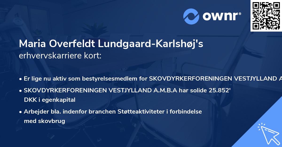 Maria Overfeldt Lundgaard-Karlshøj's erhvervskarriere kort