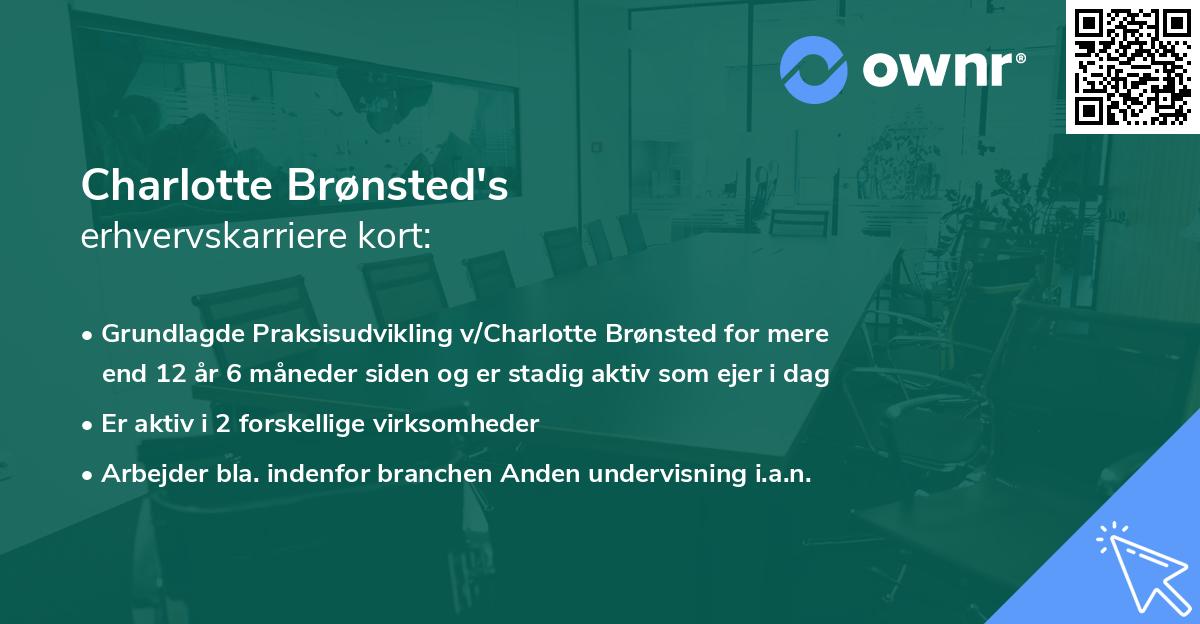 Charlotte Brønsted's erhvervskarriere kort