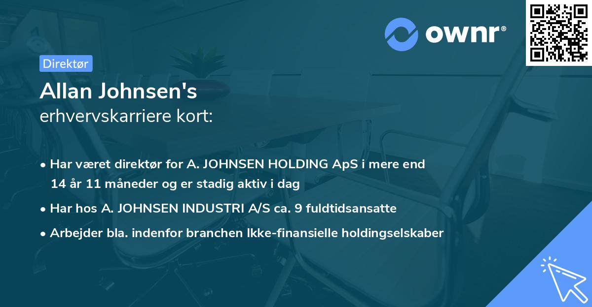 Allan Johnsen's erhvervskarriere kort