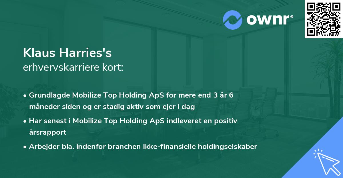 Klaus Harries's erhvervskarriere kort