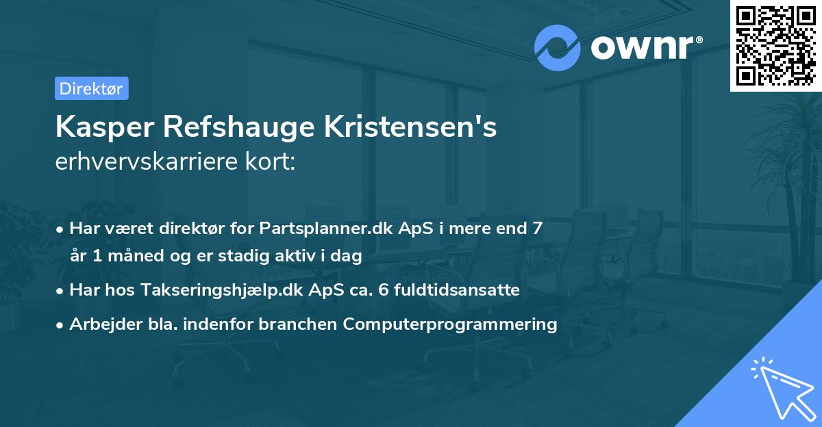 Kasper Refshauge Kristensen's erhvervskarriere kort