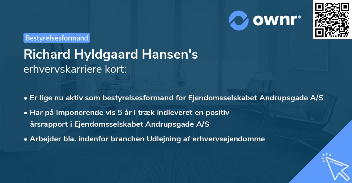 Richard Hyldgaard Hansen's erhvervskarriere kort