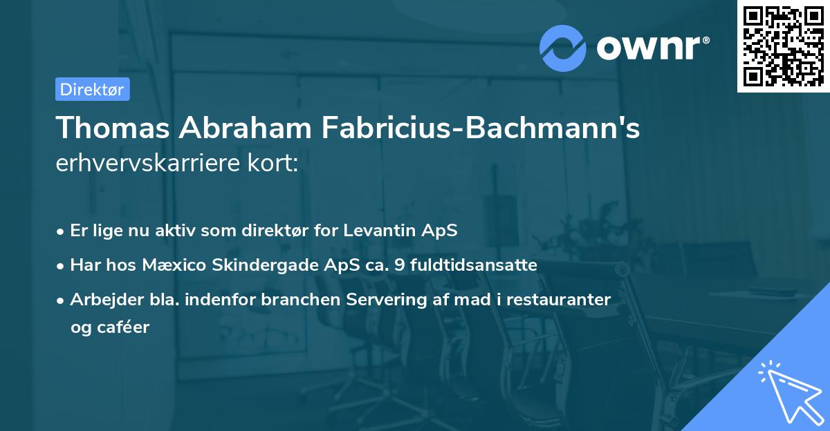 Thomas Abraham Fabricius-Bachmann's erhvervskarriere kort