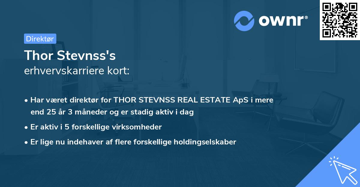 Thor Stevnss's erhvervskarriere kort