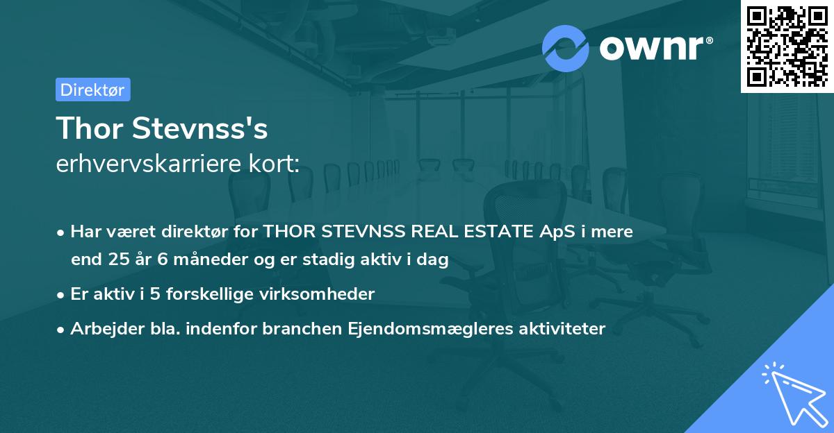 Thor Stevnss's erhvervskarriere kort