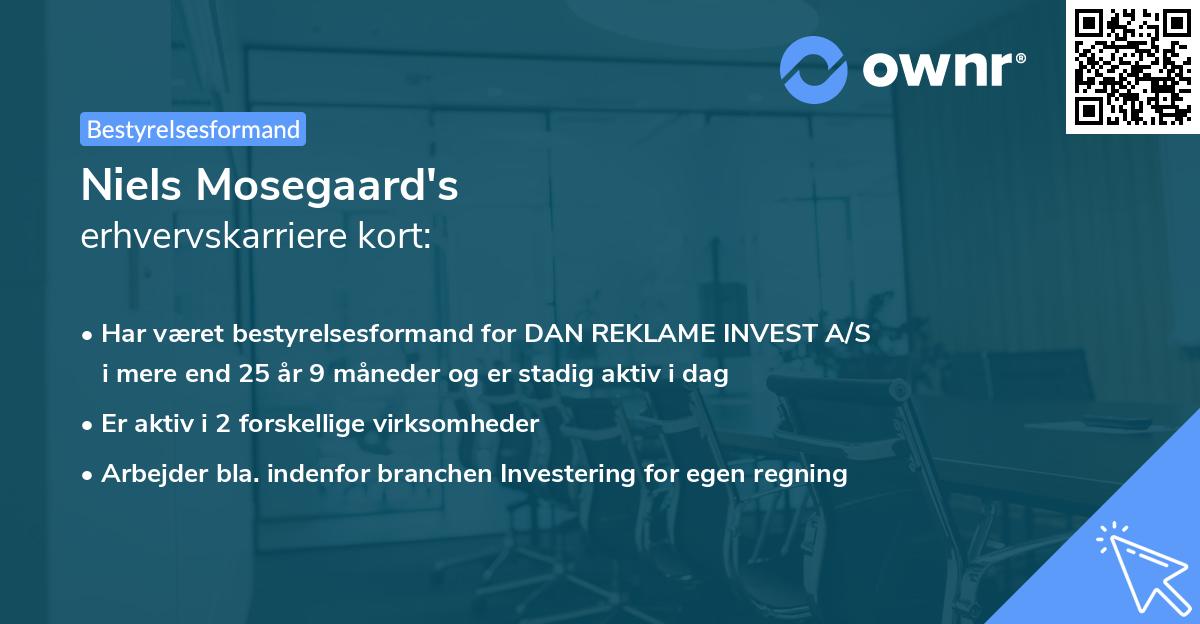 Niels Mosegaard's erhvervskarriere kort