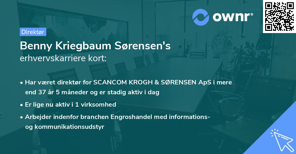 Benny Kriegbaum Sørensen's erhvervskarriere kort
