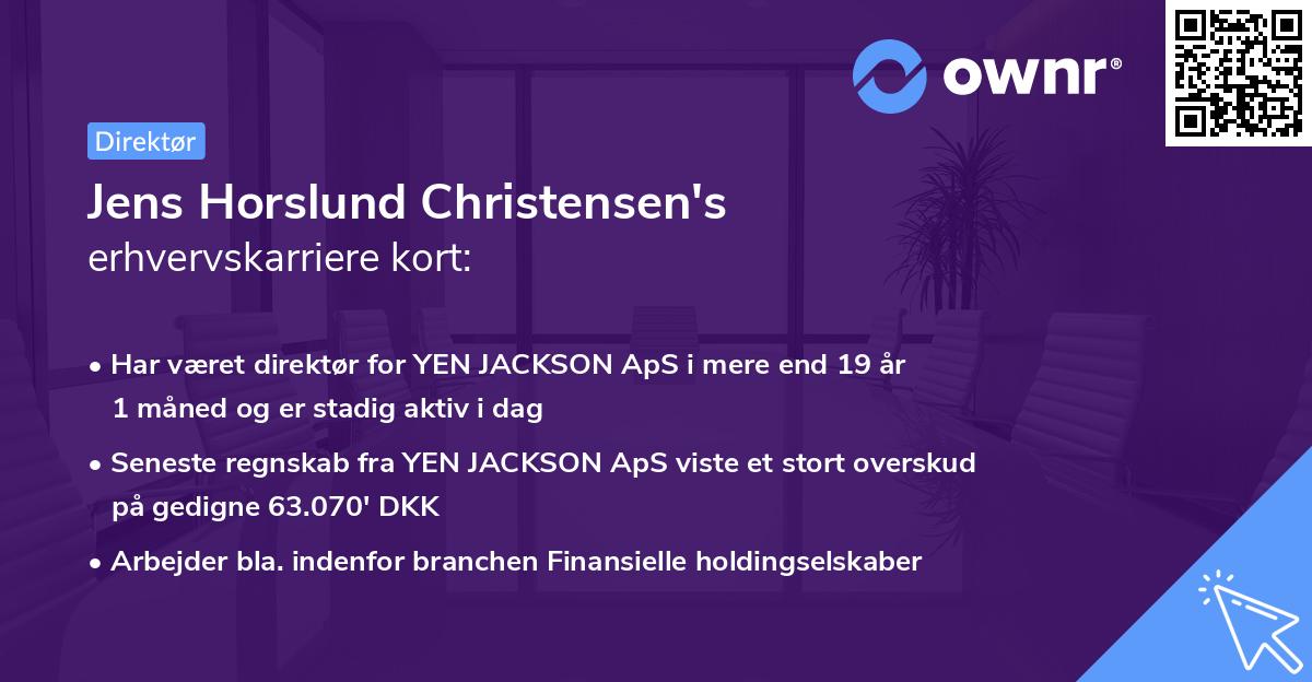 Jens Horslund Christensen's erhvervskarriere kort
