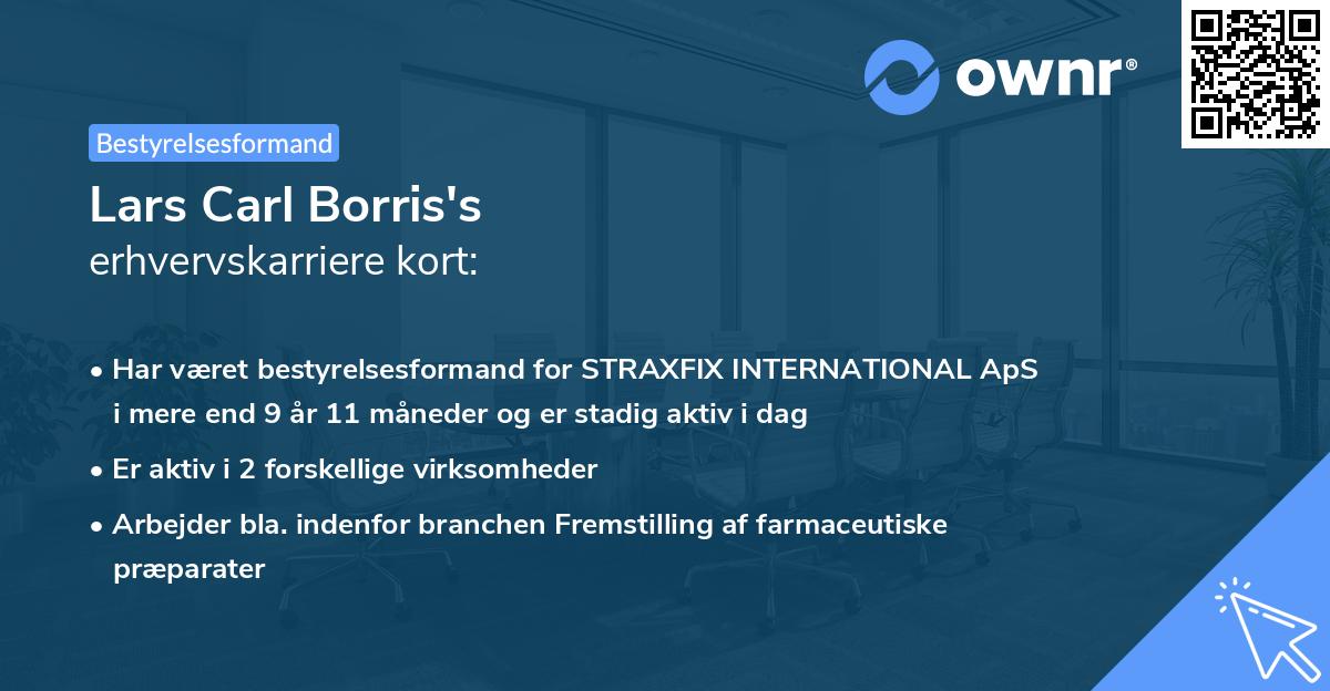 Lars Carl Borris's erhvervskarriere kort