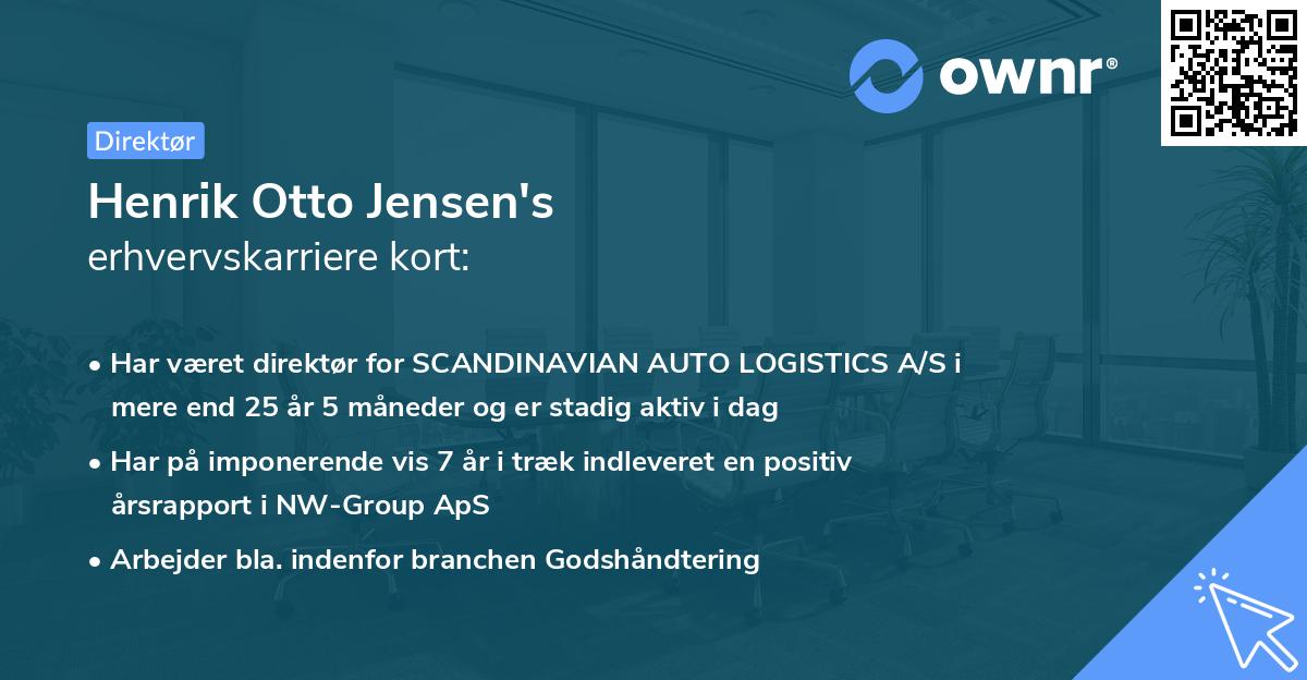 Henrik Otto Jensen's erhvervskarriere kort