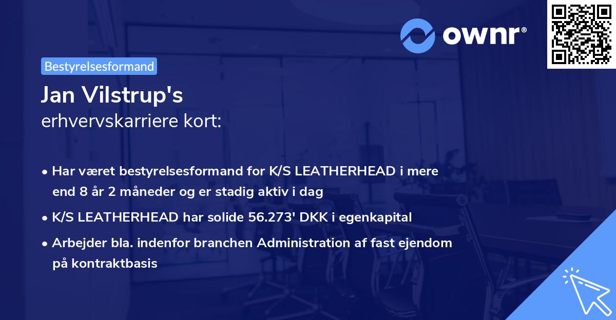 Jan Vilstrup's erhvervskarriere kort