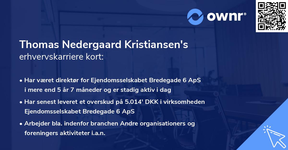 Thomas Nedergaard Kristiansen's erhvervskarriere kort