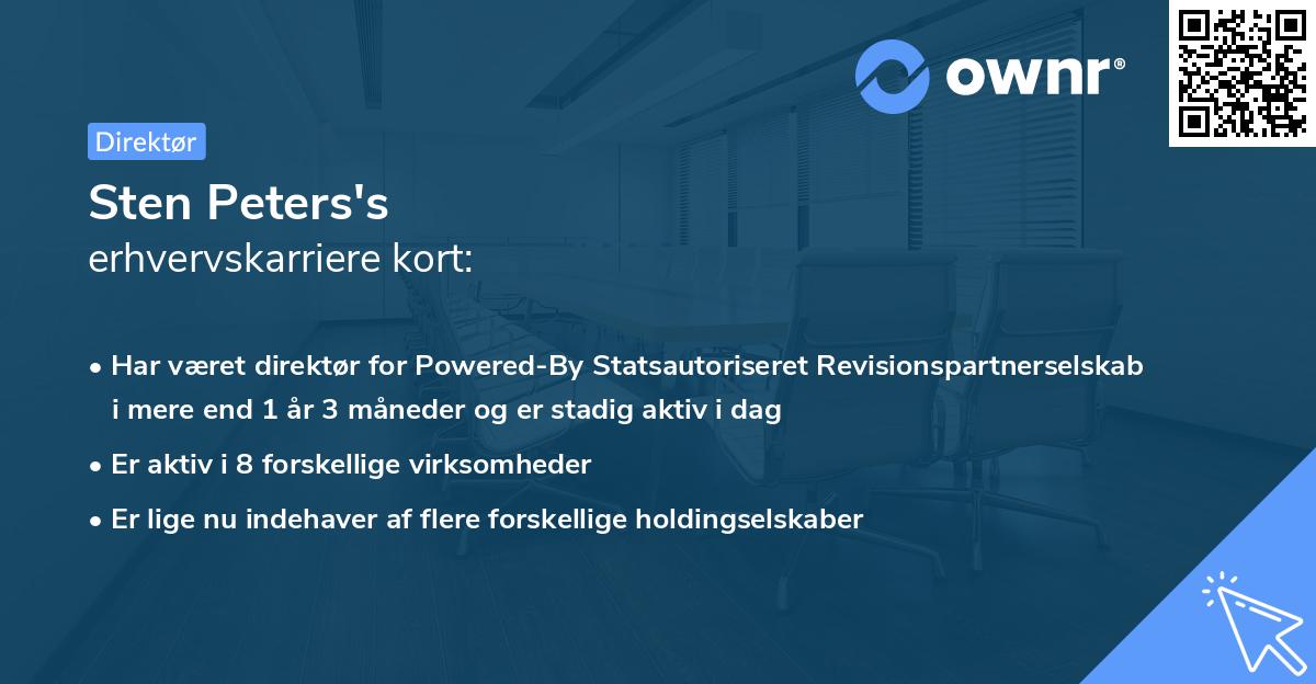 Sten Peters's erhvervskarriere kort