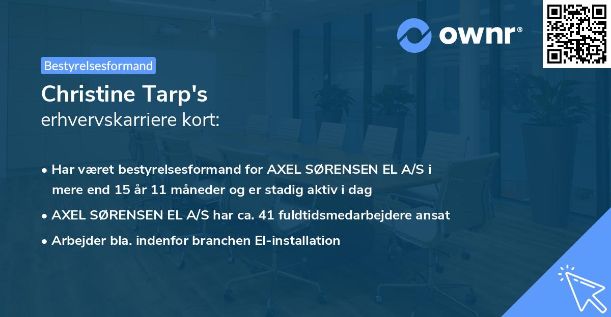 Christine Tarp's erhvervskarriere kort