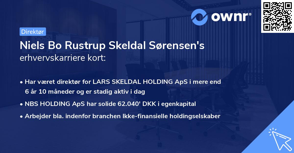 Niels Bo Rustrup Skeldal Sørensen's erhvervskarriere kort