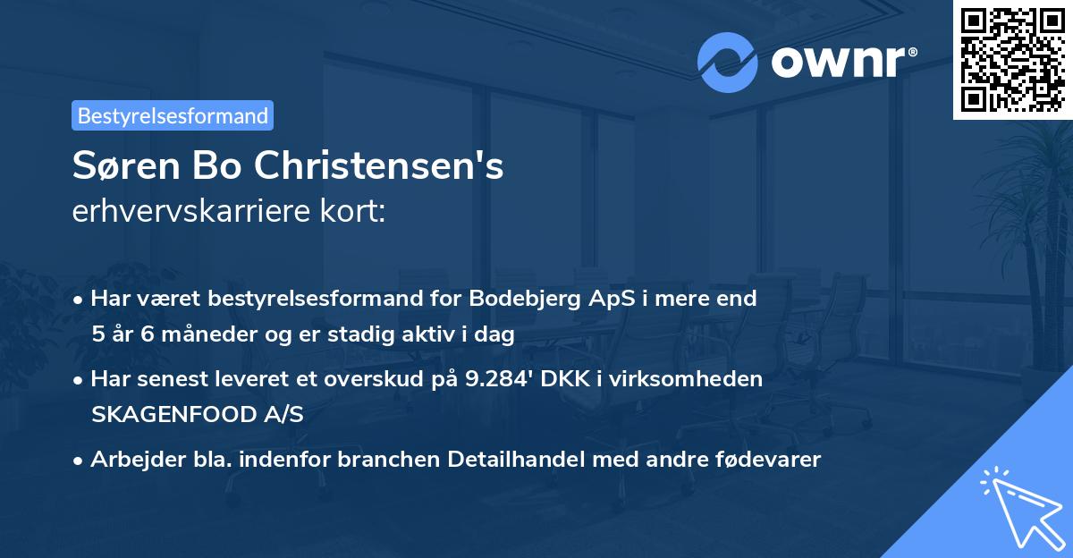 Søren Bo Christensen's erhvervskarriere kort