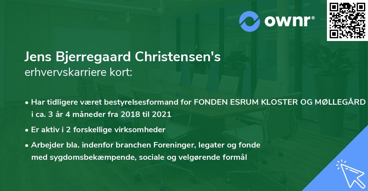 Jens Bjerregaard Christensen's erhvervskarriere kort