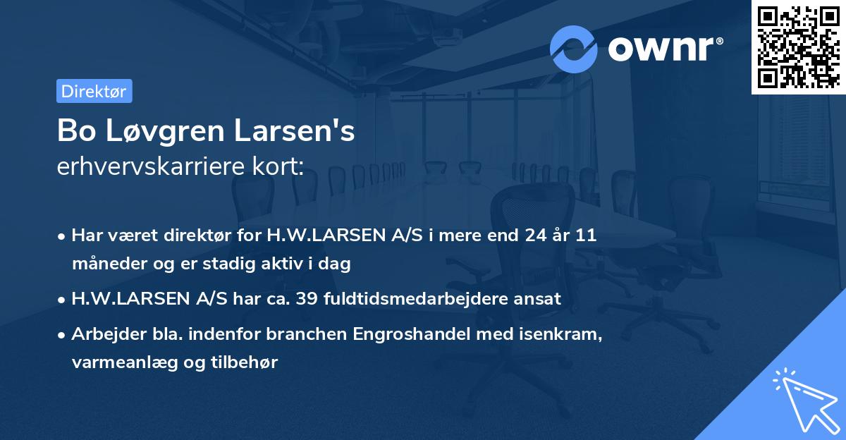 Bo Løvgren Larsen's erhvervskarriere kort