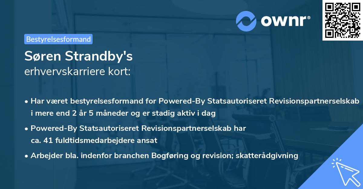 Søren Strandby's erhvervskarriere kort