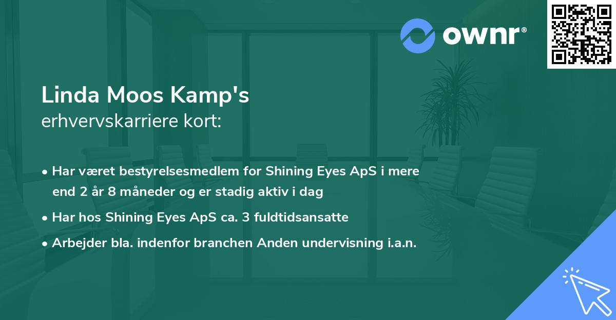 Linda Moos Kamp's erhvervskarriere kort