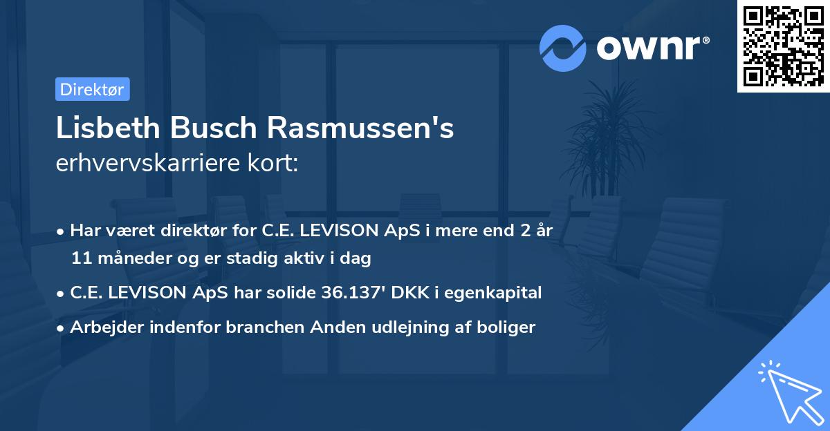 Lisbeth Busch Rasmussen's erhvervskarriere kort