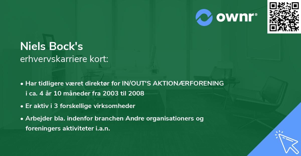 Niels Bock's erhvervskarriere kort