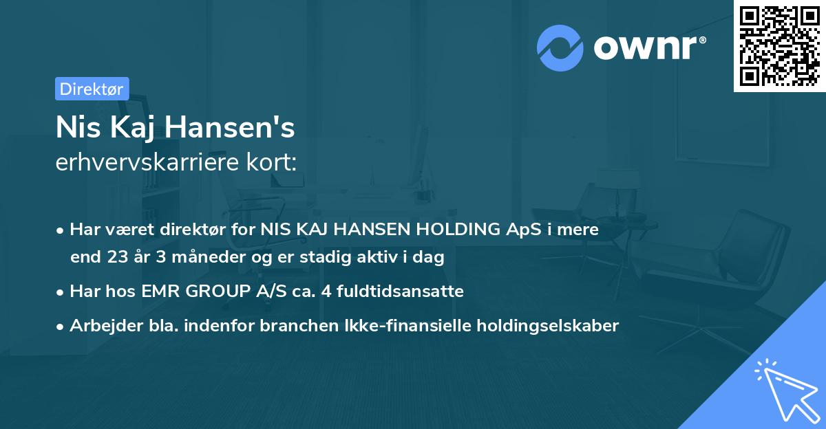 Nis Kaj Hansen's erhvervskarriere kort