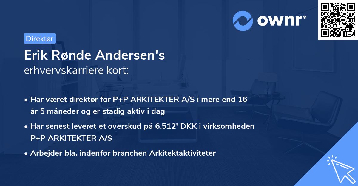 Erik Rønde Andersen's erhvervskarriere kort