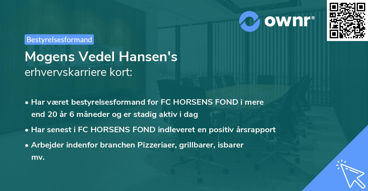 Mogens Vedel Hansen's erhvervskarriere kort