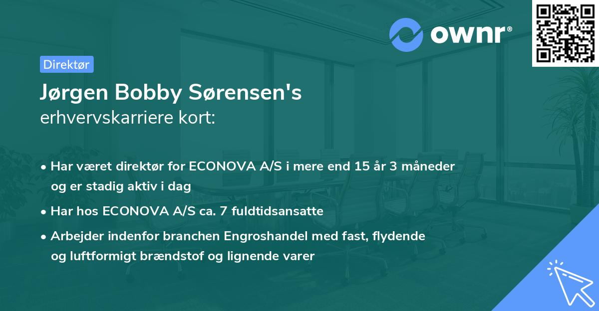 Jørgen Bobby Sørensen's erhvervskarriere kort