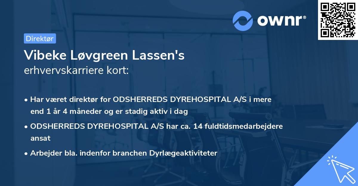 Vibeke Løvgreen Lassen's erhvervskarriere kort