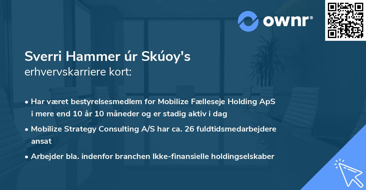 Sverri Hammer úr Skúoy's erhvervskarriere kort