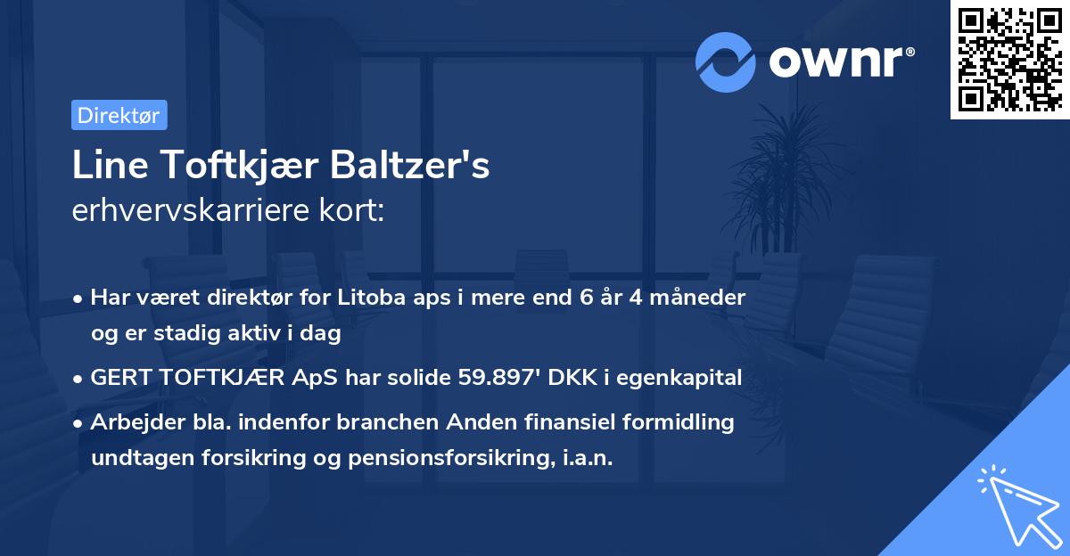 Line Toftkjær Baltzer's erhvervskarriere kort