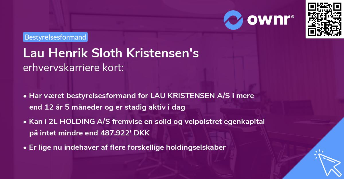 Lau Henrik Sloth Kristensen's erhvervskarriere kort