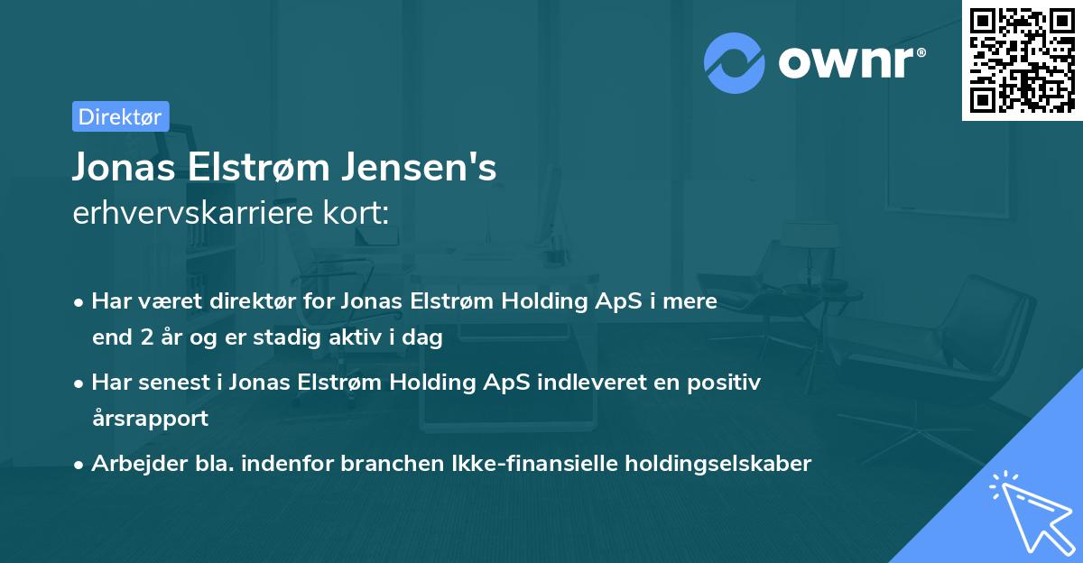 Jonas Elstrøm Jensen's erhvervskarriere kort