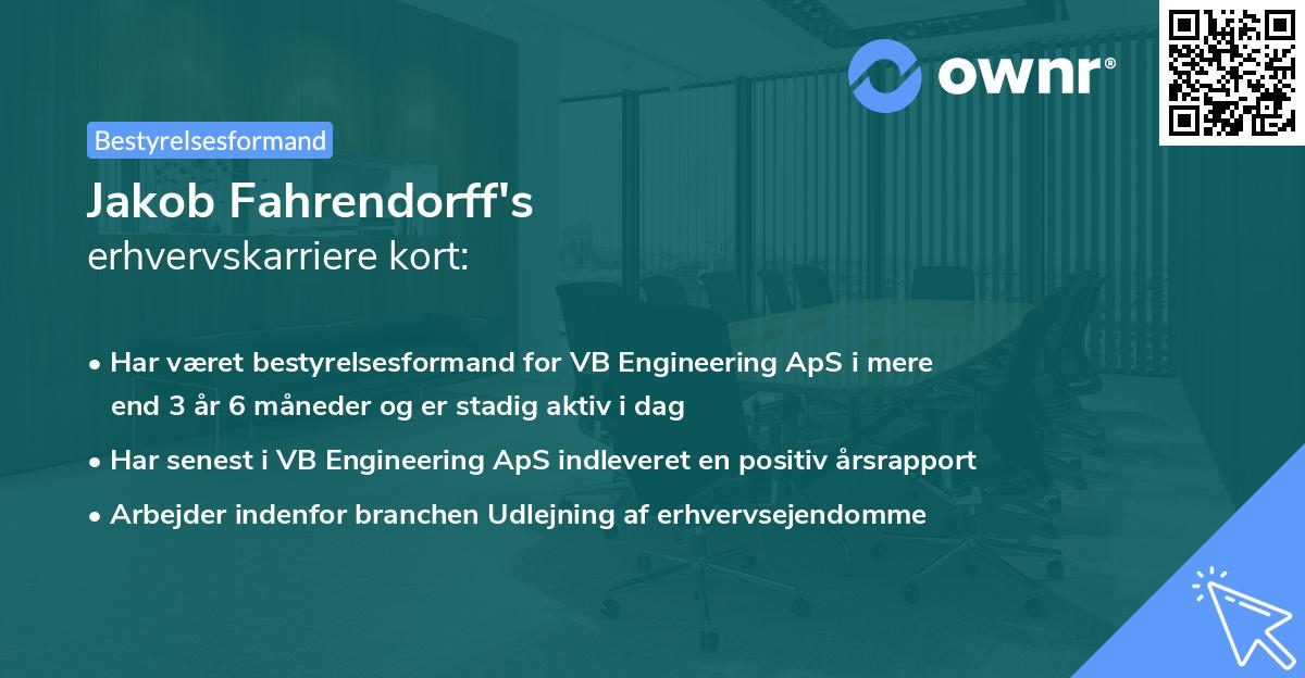 Jakob Fahrendorff's erhvervskarriere kort