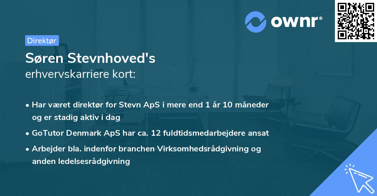 Søren Stevnhoved's erhvervskarriere kort