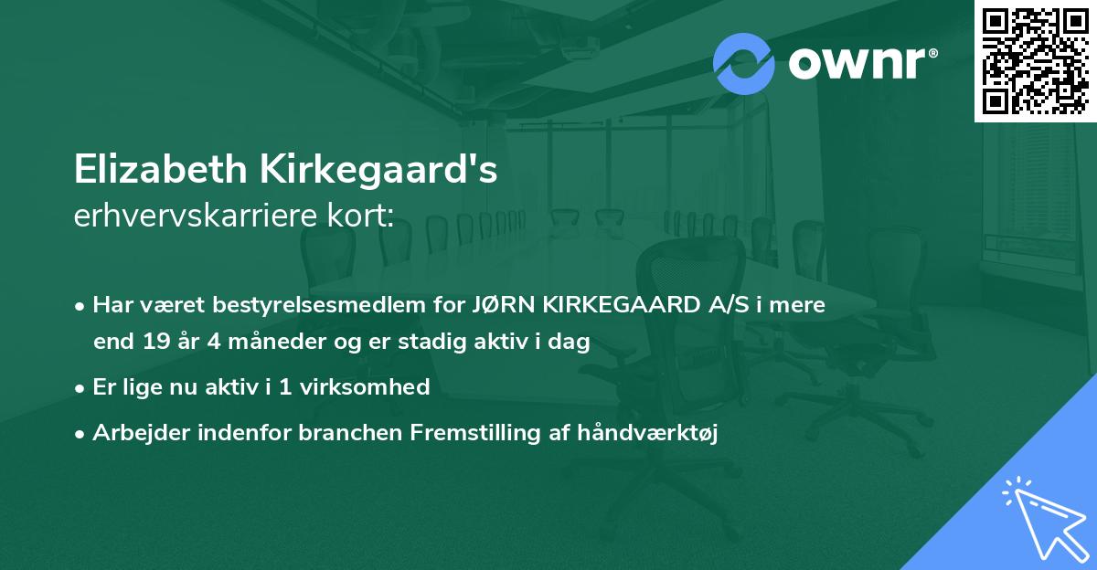 Elizabeth Kirkegaard's erhvervskarriere kort