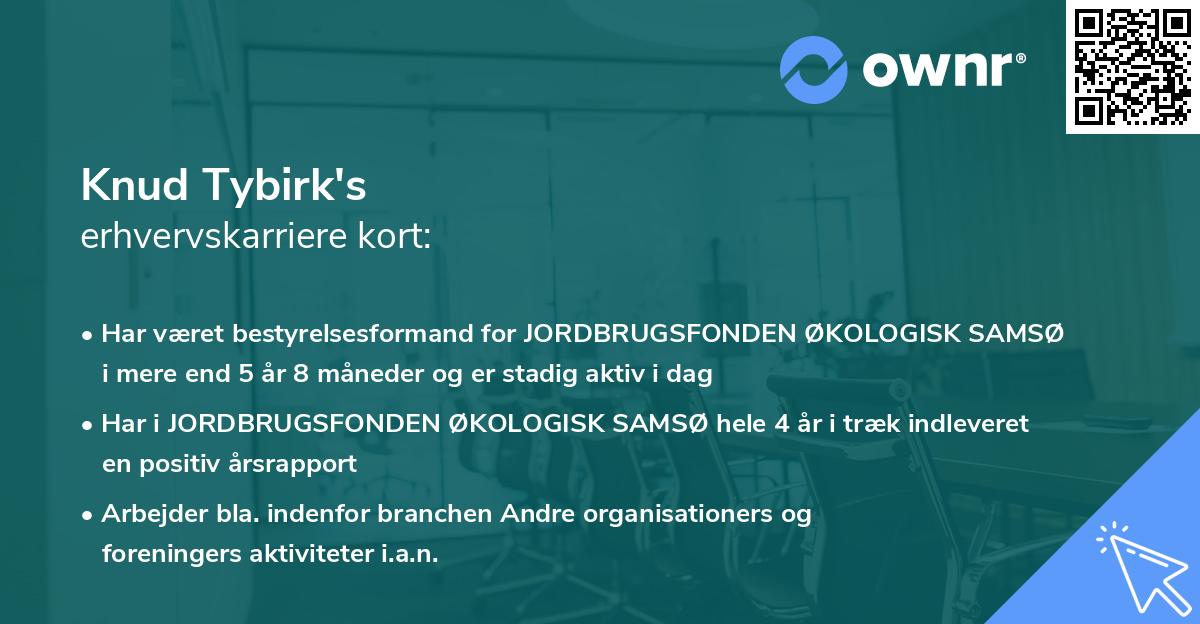 Knud Tybirk's erhvervskarriere kort
