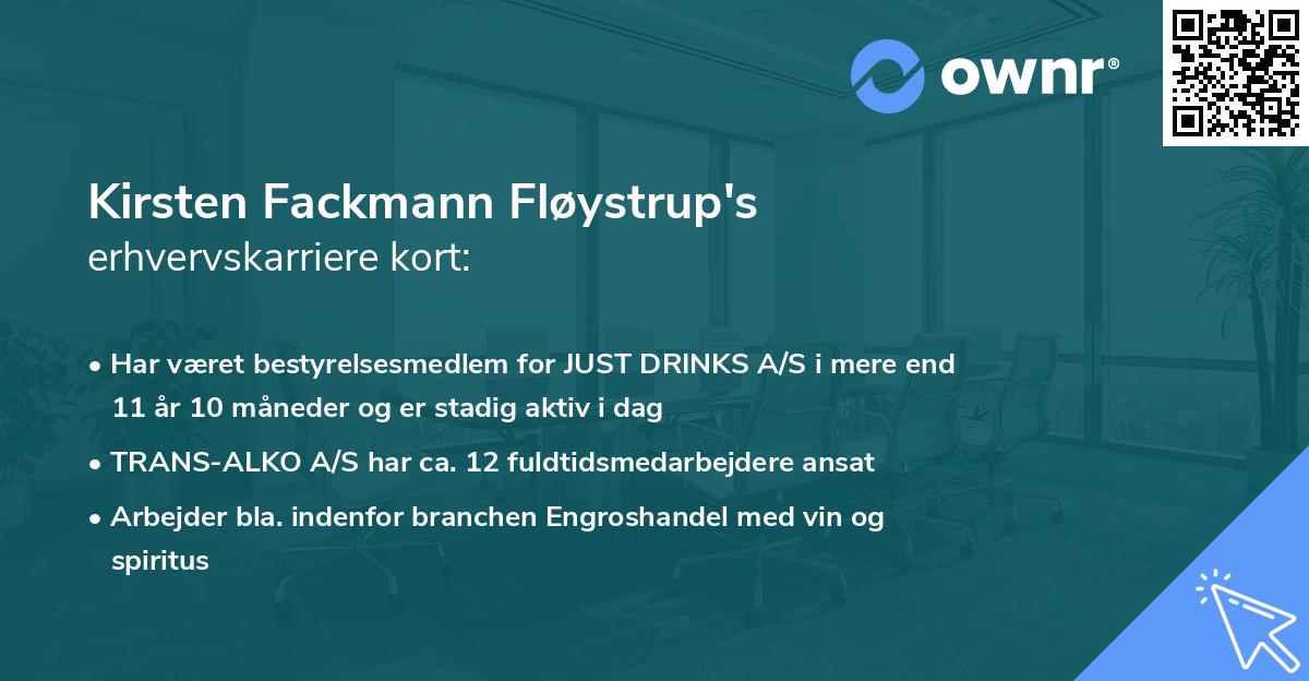 Kirsten Fackmann Fløystrup's erhvervskarriere kort