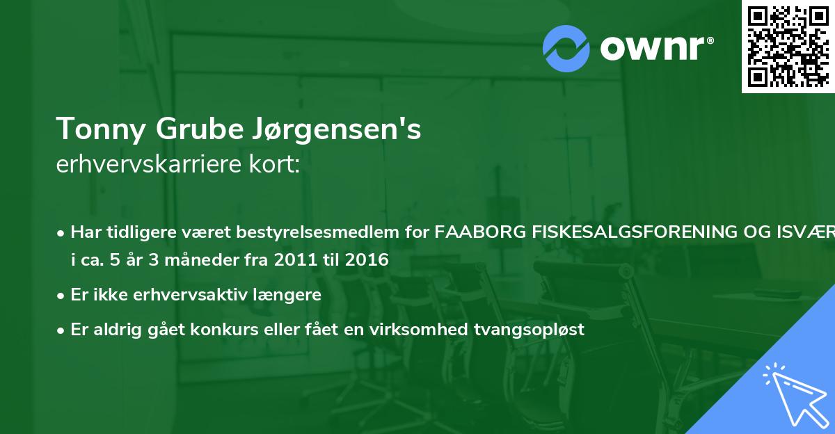 Tonny Grube Jørgensen's erhvervskarriere kort