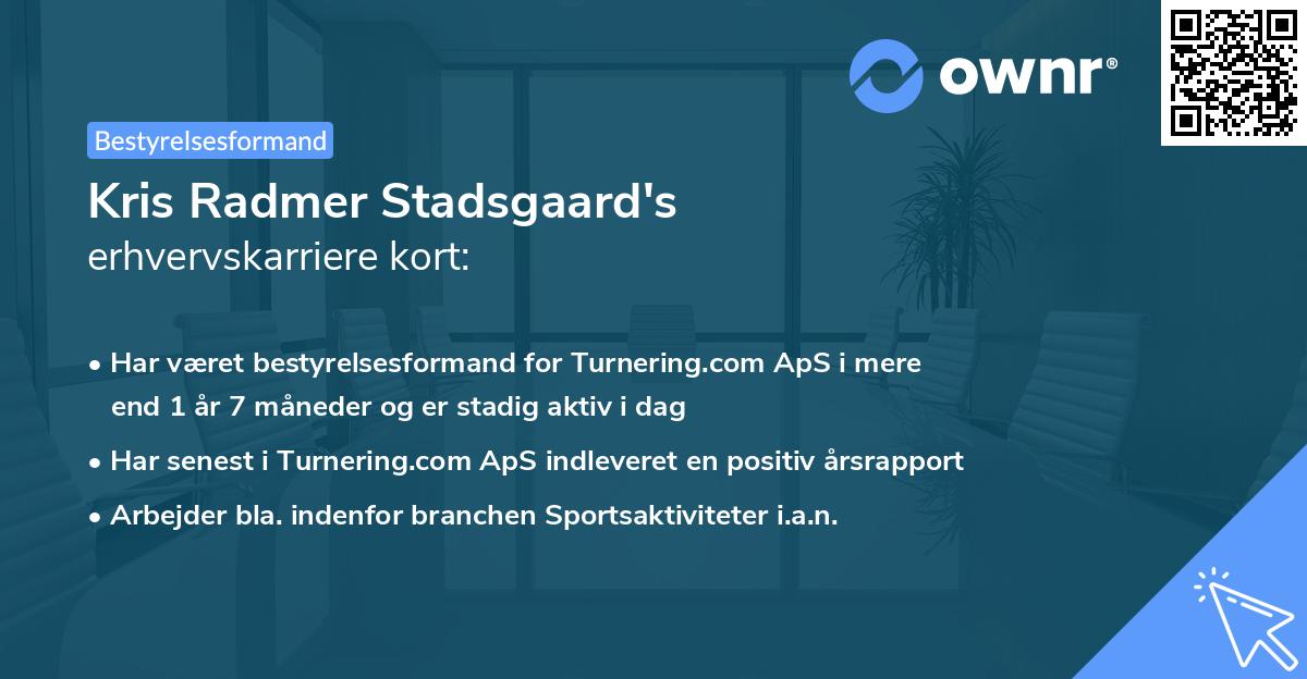 Kris Radmer Stadsgaard's erhvervskarriere kort